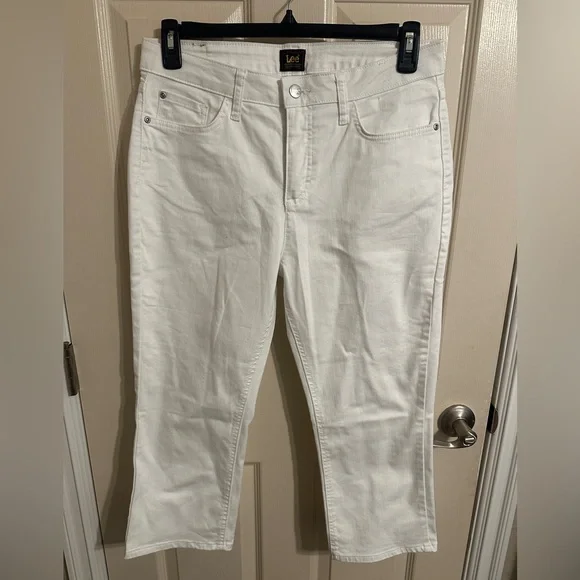 Lee Women's Skinny Cropped Stretch Capri Jeans, White, Sz 12M - Picture 2 of 10